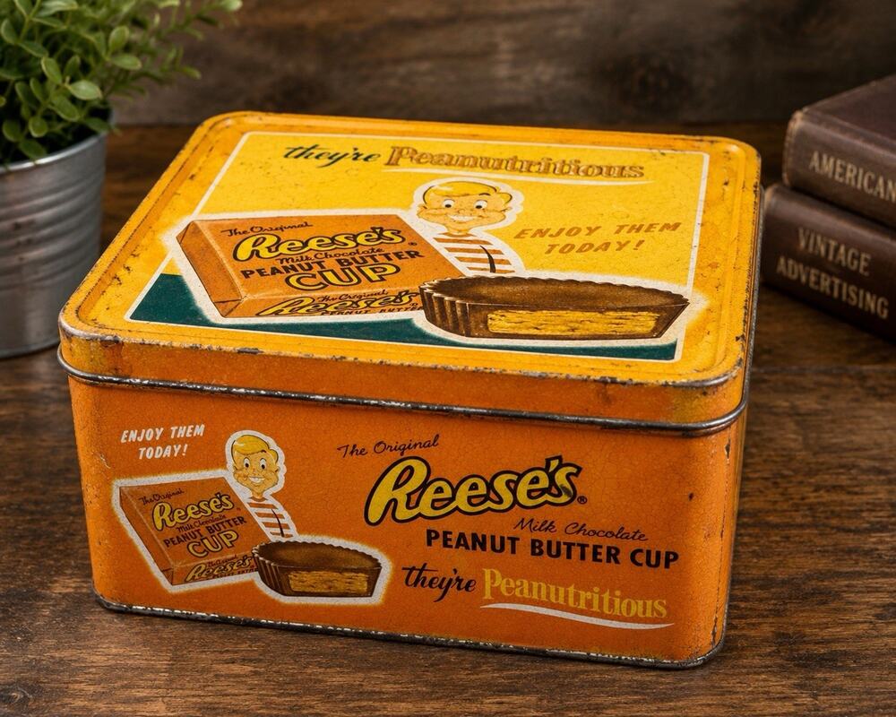 1997 Reese’s Peanut Butter Cup Peanutrutious Tin Canister #3 Hershey USA
